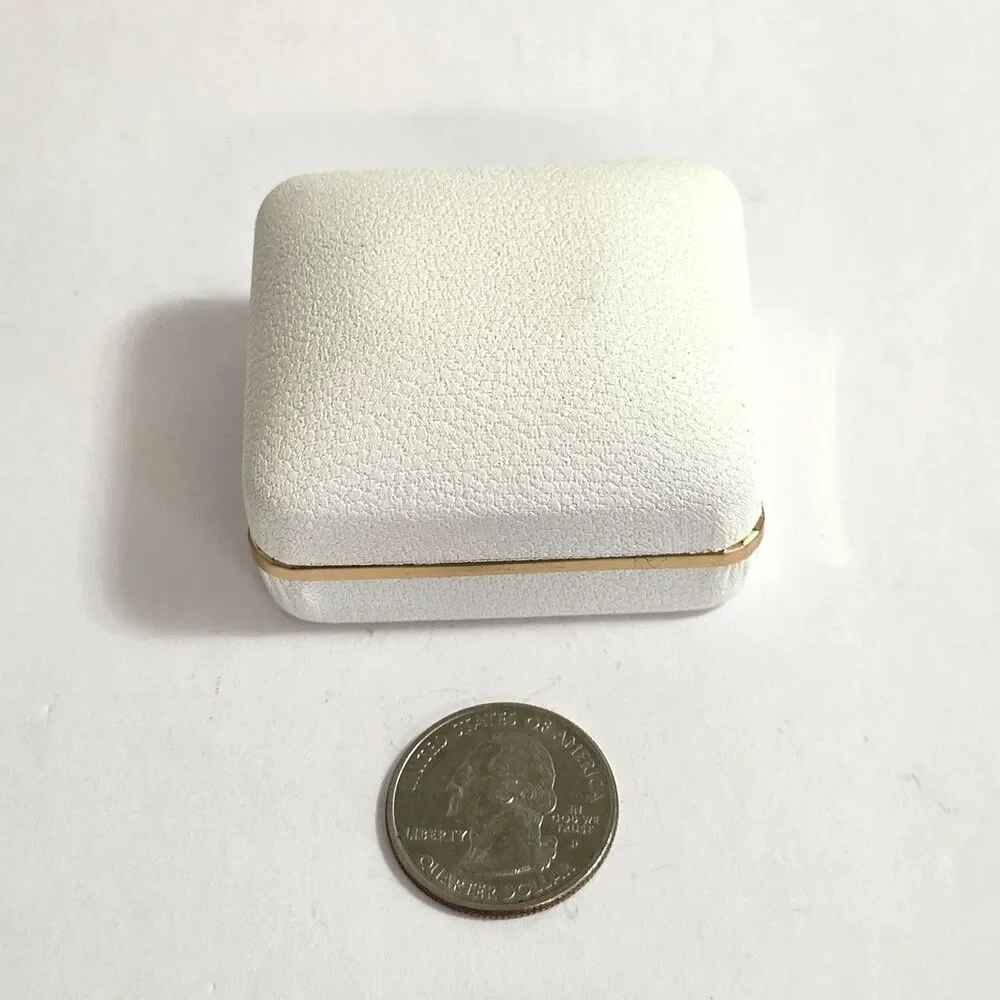 Ring Box branded Stampers Black Hills Gold white pebbled outer, small BOX ONLY